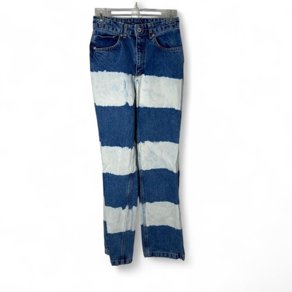 Ragged Priest Lithium Striped Jeans 24 waist women's straight‎ leg unique denim